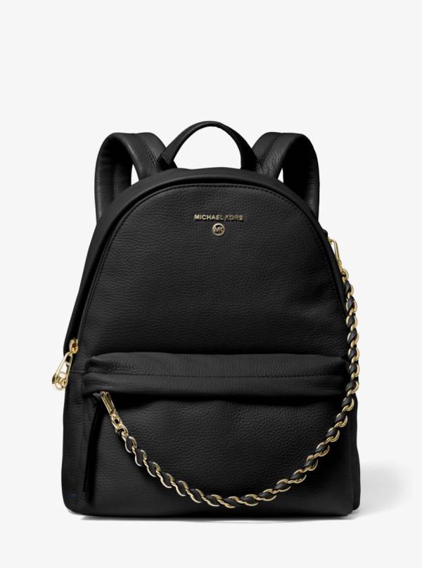 Damske Batohy Michael Kors Slater Medium Pebbled Leather Čierne - Kabelky Michael Kors Outlet | OASMN-2590